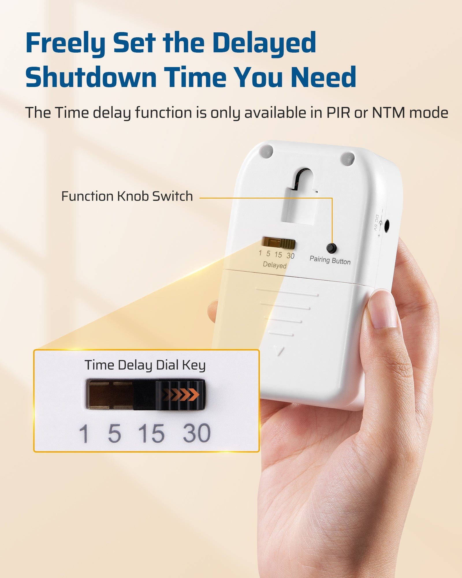 DEWENWILS Wireless Motion Sensor Outlet, with Dusk to Dawn & PIR Motion Sensor, 4 Modes, 20 FT Detection Range-HMSR01H