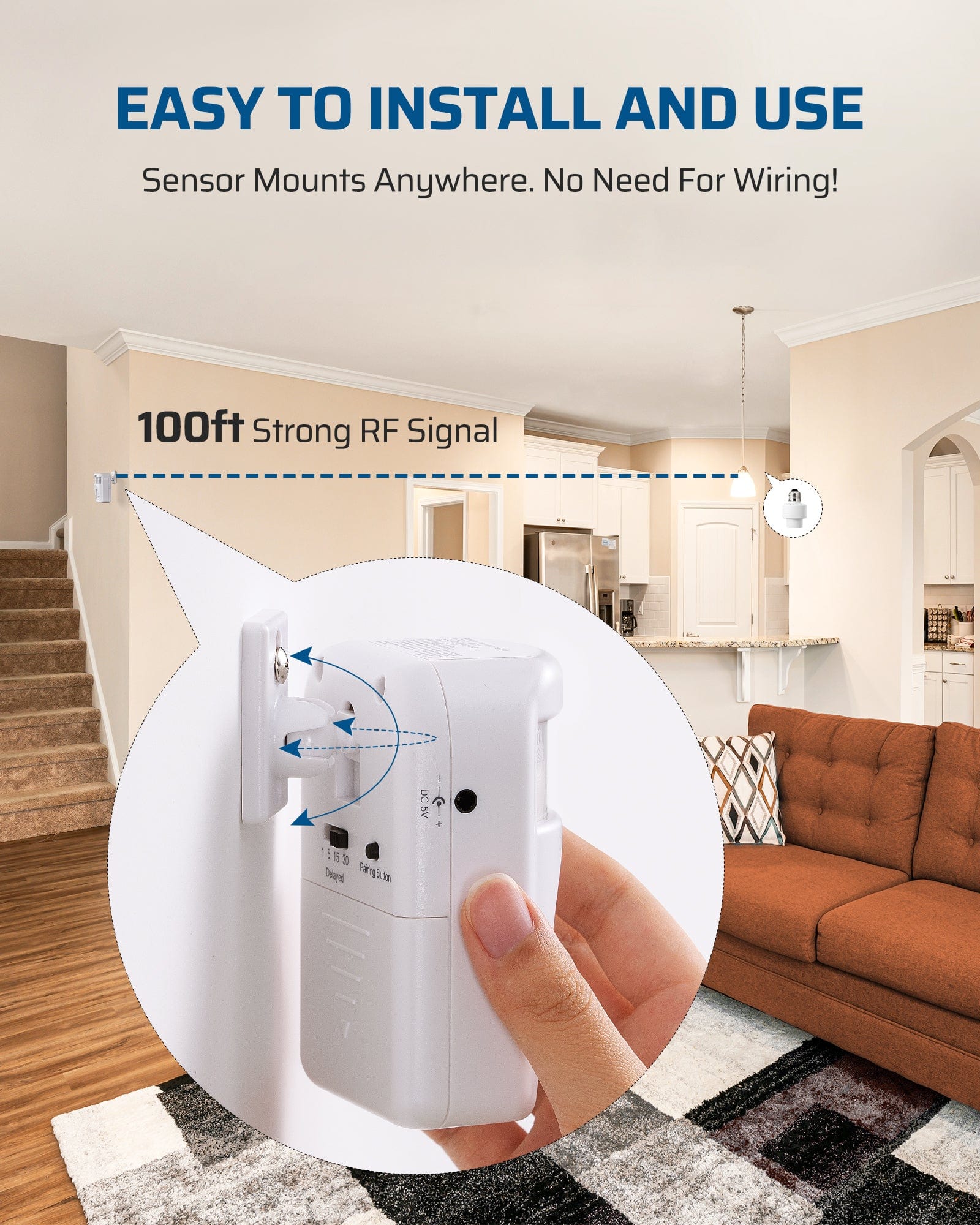 DEWENWILS Motion Sensor Light Socket, E26/E27 Dusk to Dawn Sensor ...