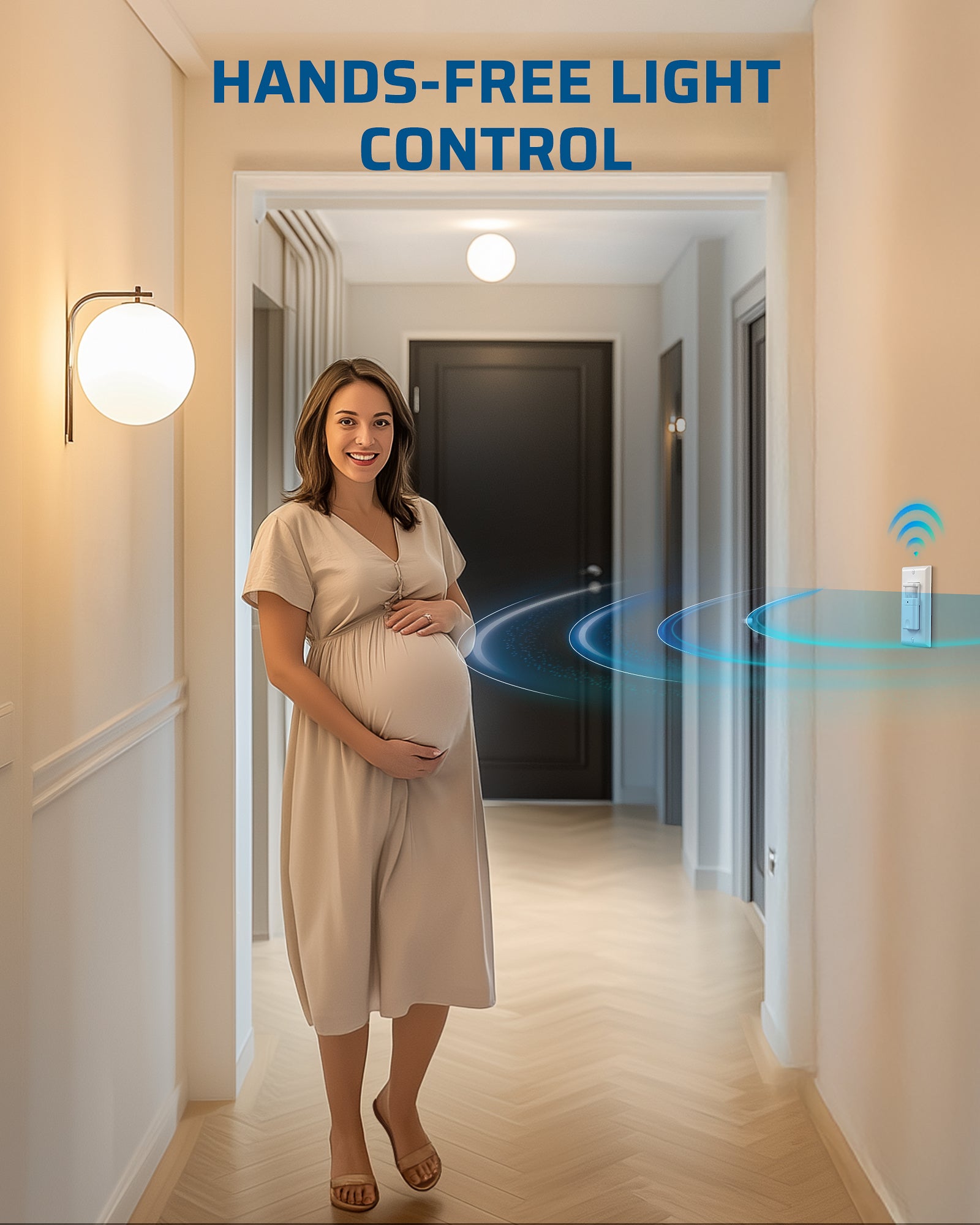 DEWENWILS 2 Pack Motion Sensor Light Switch, Single Pole, Motion Activated Wall Switch, Needs Neutral Wire, 5A for Hallway, Bathroom, Storage Room, White-HMSW01B