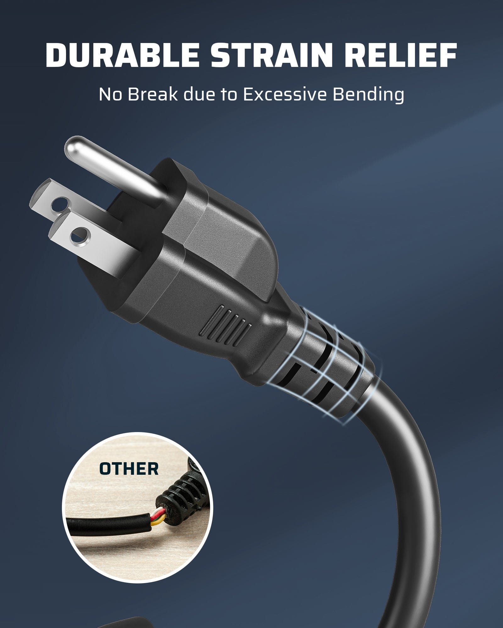 DEWENWILS Outdoor Extension Cord 6 FT, 3 Prong Waterproof Extension Cable for Lights, Indoor Outdoor Appliances, 16/3 SJTW, Black, 1 Pack-HNCB06A