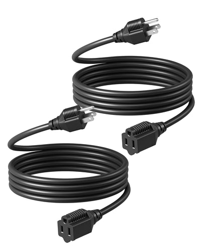 DEWENWILS 6ft Indoor Outdoor Extension Cord, 16/3 SJTW, 3 Prong Waterproof Extension Cable for Lights (2 Pack)-HNCB06B