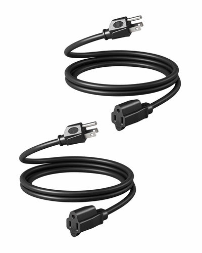 DEWENWILS 6ft Indoor Outdoor Extension Cord, 14/3 SJTW Weatherproof Power Cable, 3 Prong Heavy Duty Power Cord (2 Pack)-HNCB06L