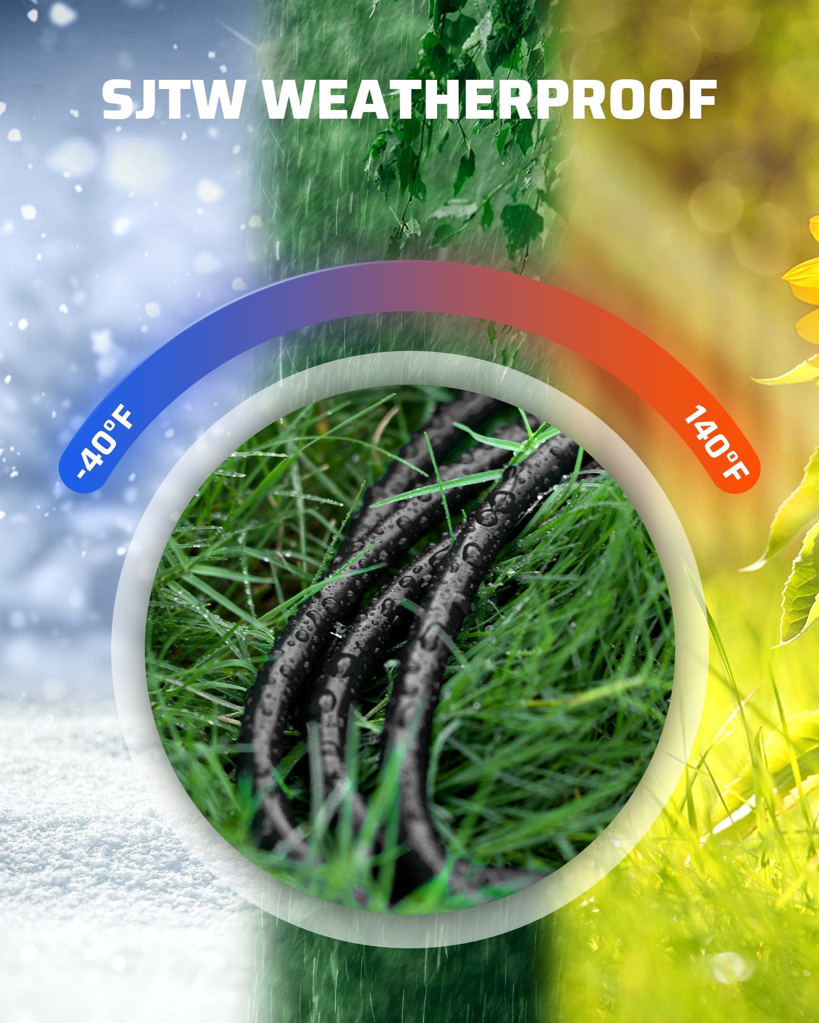 DEWENWILS 10ft Indoor Outdoor Extension Cord, 14/3 SJTW, 3 Prong Heavy Duty Power Cord (2 Pack)-HNCB10L