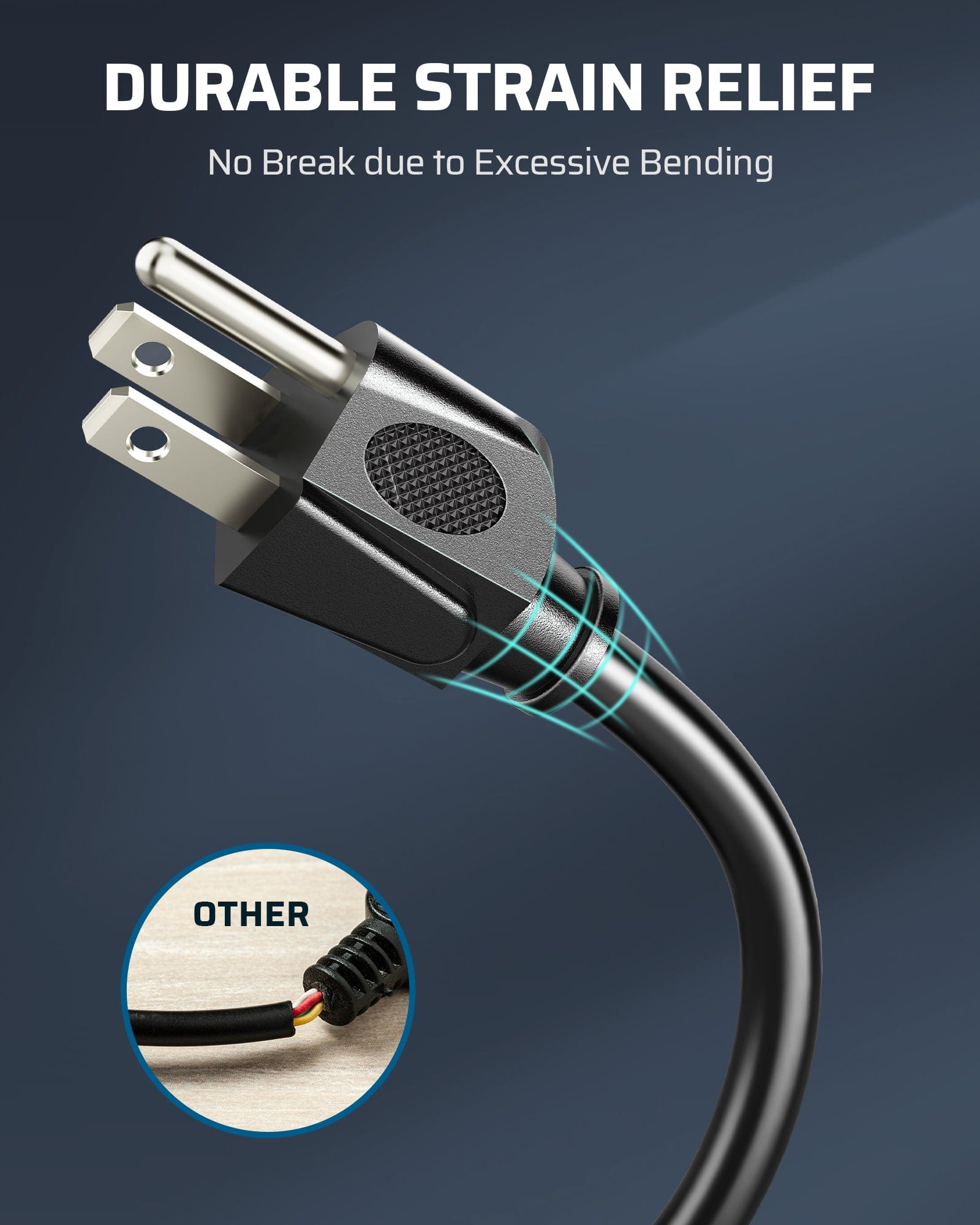 DEWENWILS 10ft Indoor Outdoor Extension Cord, 14/3 SJTW, 3 Prong Heavy Duty Power Cord (2 Pack)-HNCB10L