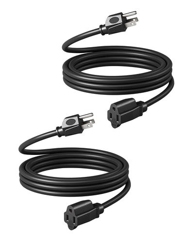 DEWENWILS 10ft Indoor Outdoor Extension Cord, 14/3 SJTW, 3 Prong Heavy Duty Power Cord (2 Pack)-HNCB10L