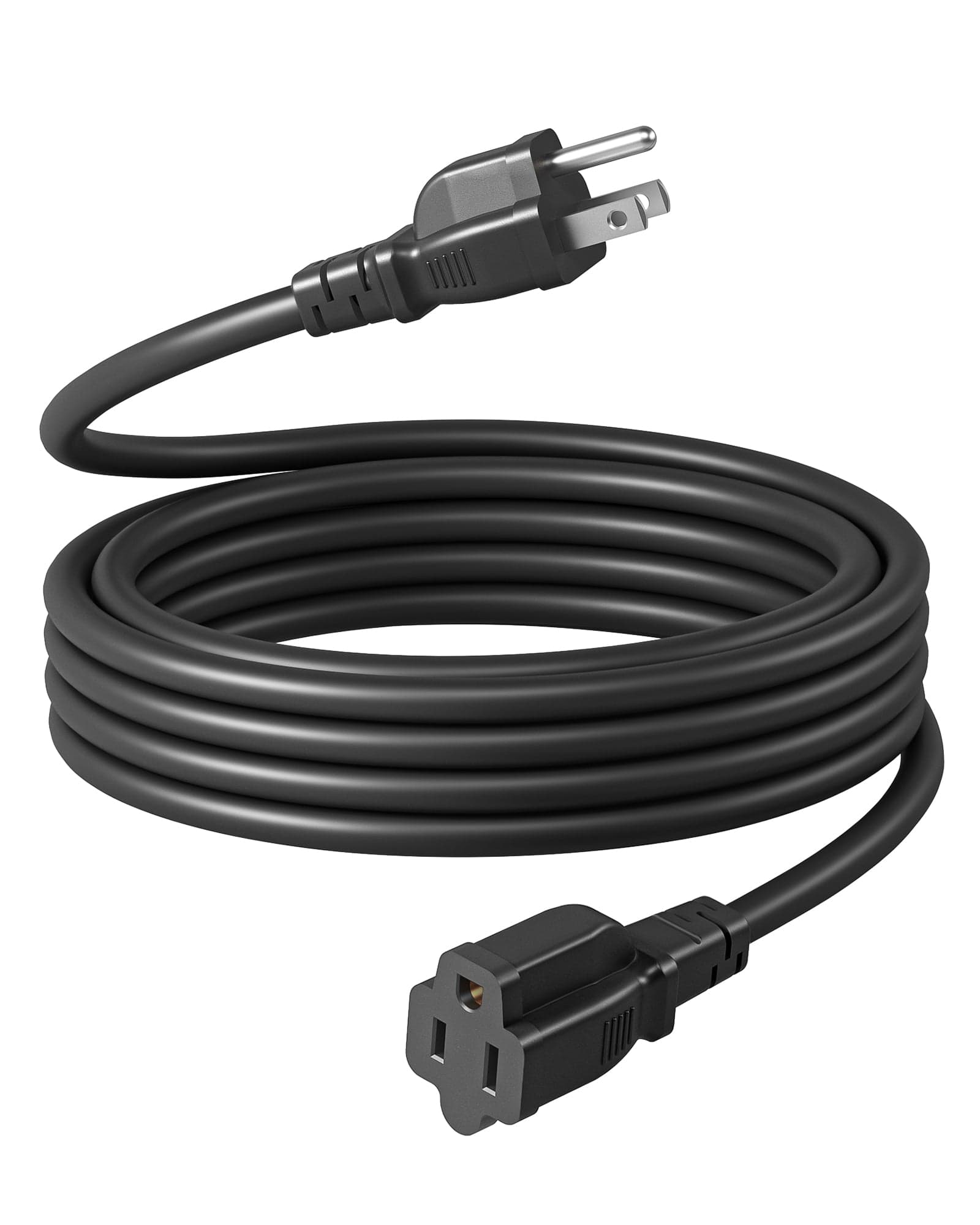 DEWENWILS Outdoor Extension Cord 15 FT, 3 Prong Waterproof Extension Cable for Indoor Outdoor Appliances, 16/3 SJTW, Black, 1 Pack-HNCB15A