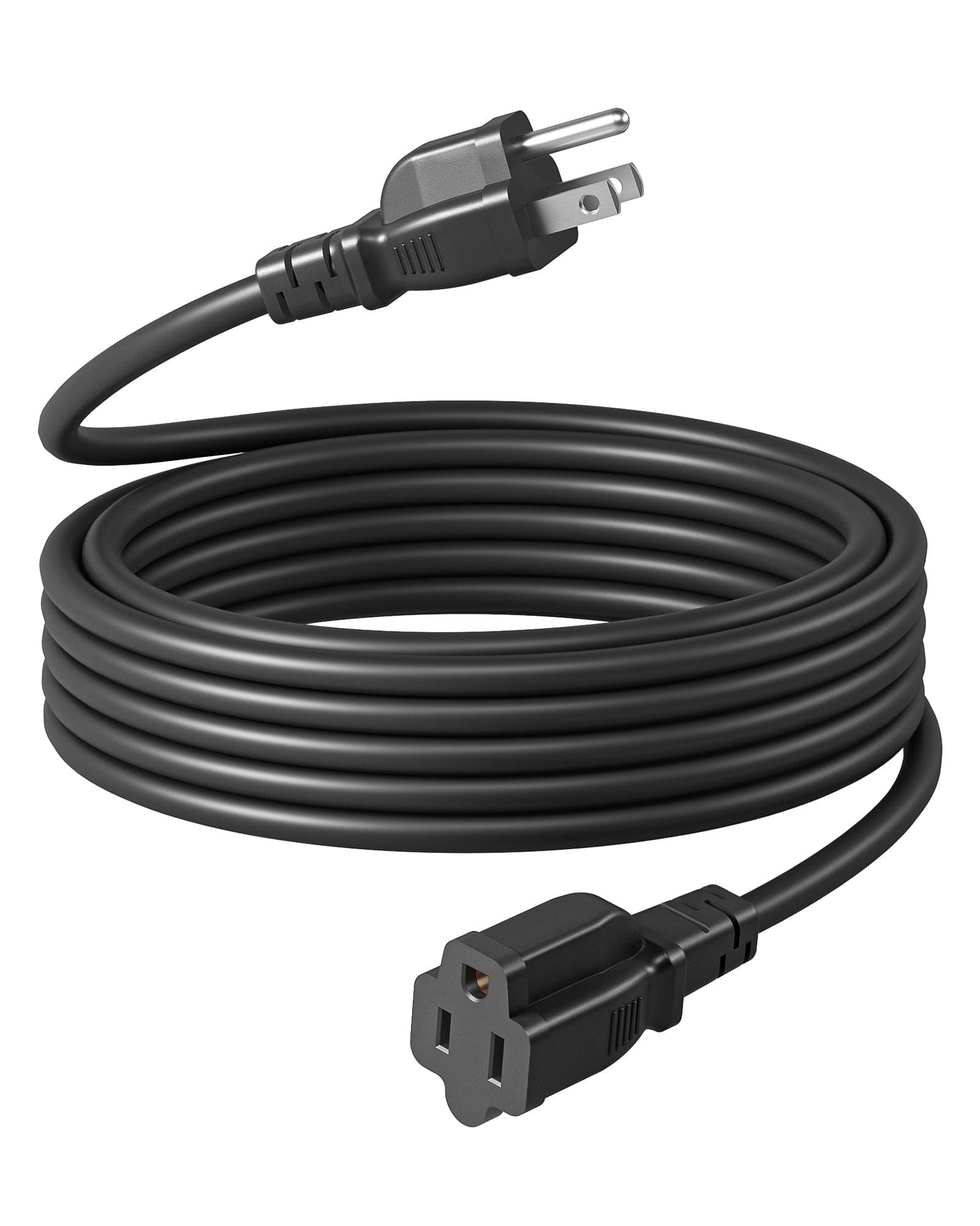 DEWENWILS Outdoor Extension Cord 20 FT, 3 Prong Waterproof Extension Cable for Indoor Outdoor Appliances, 16/3 SJTW, Black, 1 Pack-HNCB20A