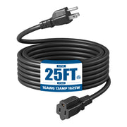 DEWENWILS Outdoor Extension Cord 25 FT, 3 Prong Waterproof Extension Cable for Indoor Outdoor Appliances, 16/3 SJTW, Black, 1 Pack-HNCB25A