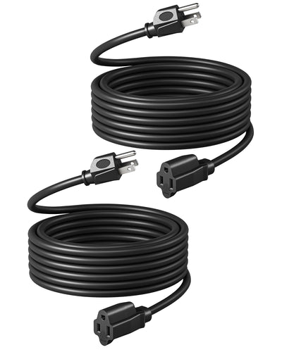 DEWENWILS 25ft Outdoor Extension Cord, Waterproof Power Cord for Indoor Outdoor Appliances, 14/3 SJTW (2 Pack)-HNCB25L