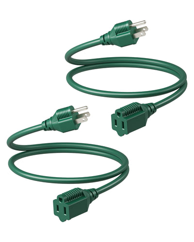 DEWENWILS 2 Pack 3ft Extension Cord, 16/3 AWG SJTW, 13A 125V-HNCG03B