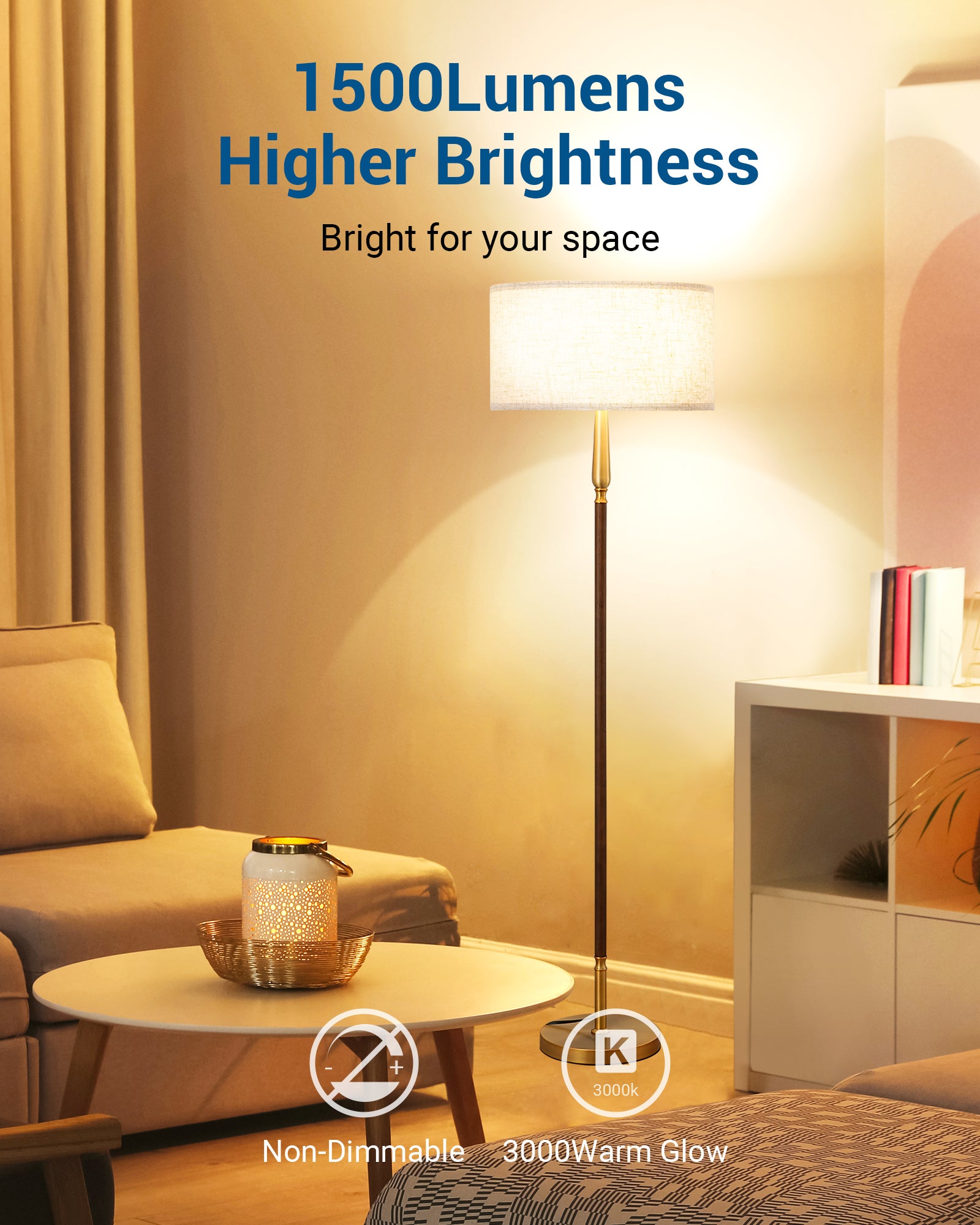 DEWENWILS 8-Pack A19 LED Light Bulb, 1500LM, 3000K Soft Warm Light Bulb, Energy Saving 14W(100W Equivalent) LED Bulb, E26 Medium Screw Base, Non Dimmable-HNLA19B2