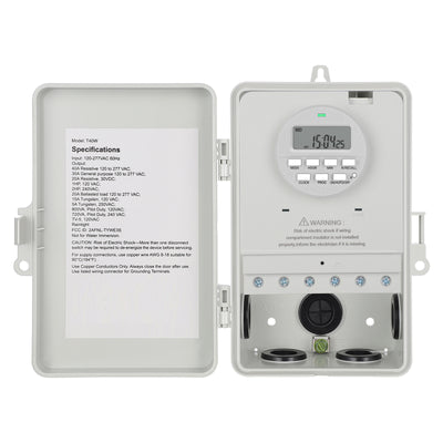 DEWENWILS Outdoor Pool Pump Digital Timer Box, 7-Day 20 ON/Off Programmable Timer Switch-F1SHODT01B