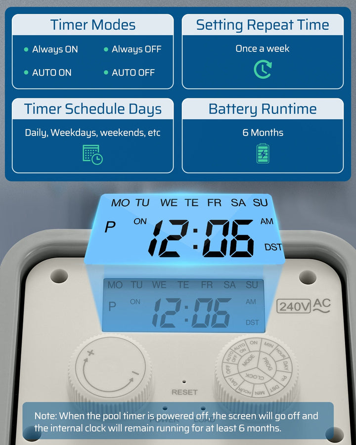 DEWENWILS | Digital Pool Pump Timer