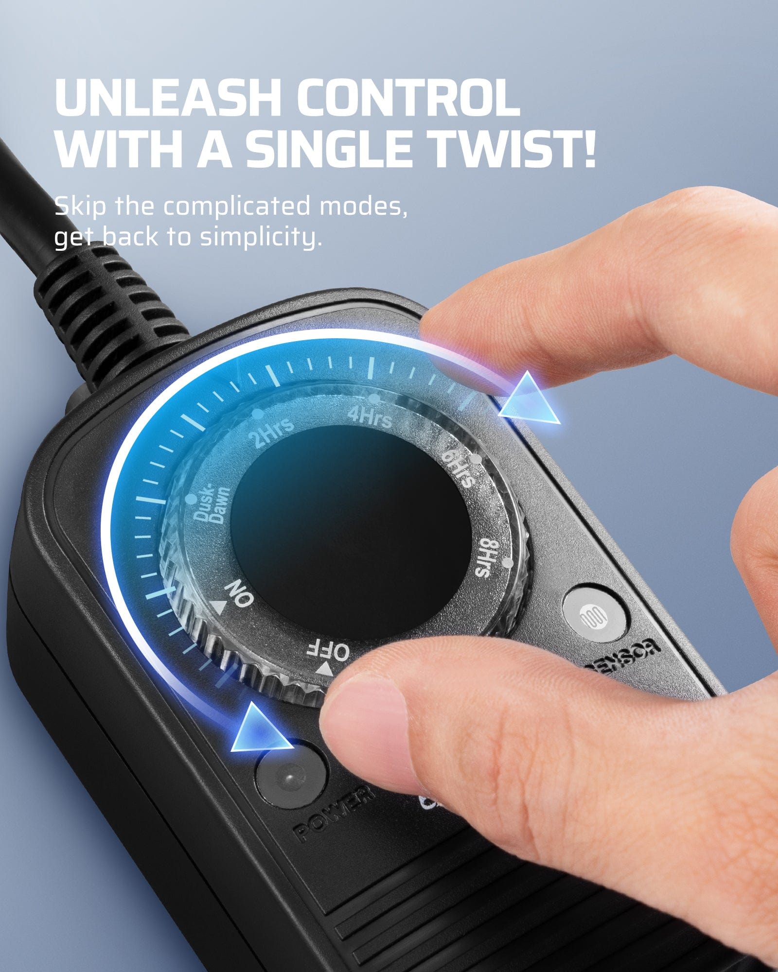 Outdoor Light Timer: Features a single-twist dial for easy control. Skip complex modes and enjoy simple, instant programming for all your outdoor lighting needs.