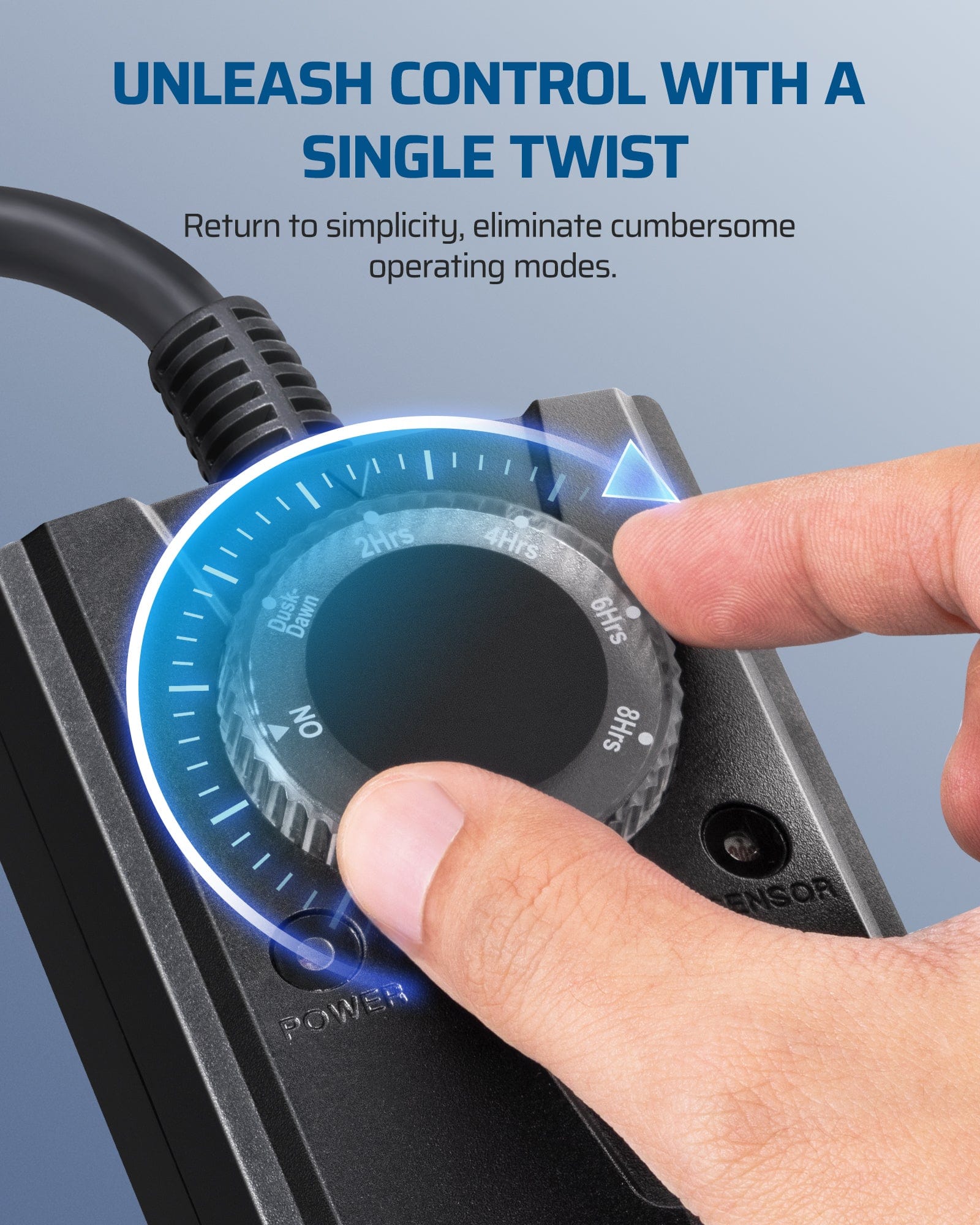Outdoor Light Timer: Return to simplicity with a single twist. Eliminate cumbersome operating modes for intuitive, easy control over your outdoor devices.