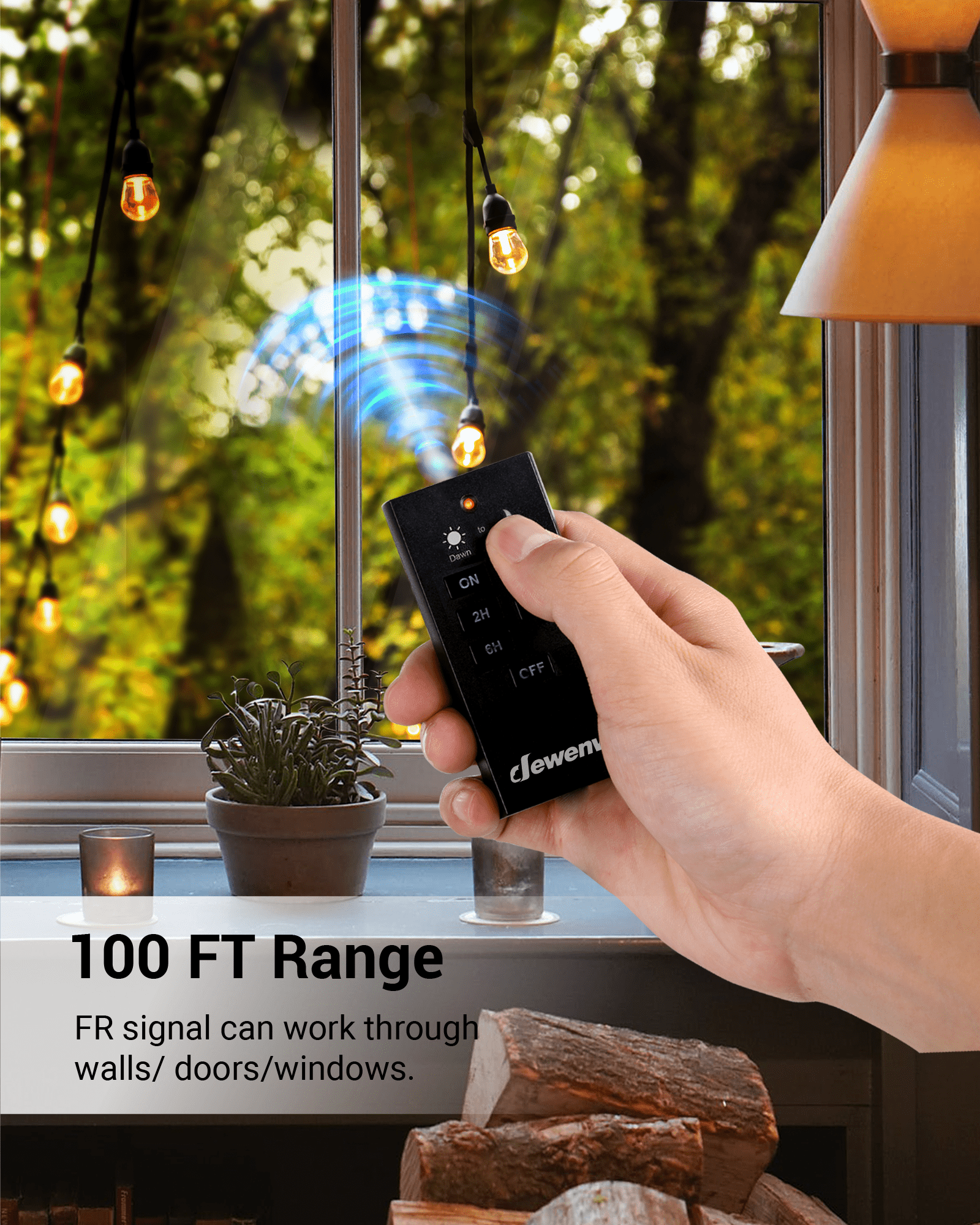 DEWENWILS Dawn to Dusk Outdoor Timer Waterproof, 125V/ 15A Plug in Sensor Outlet Timer Switch, 100FT Range Remote Control with 2 Grounded Electrical Outlets for Pool Pumps, Fountain-HODT12E