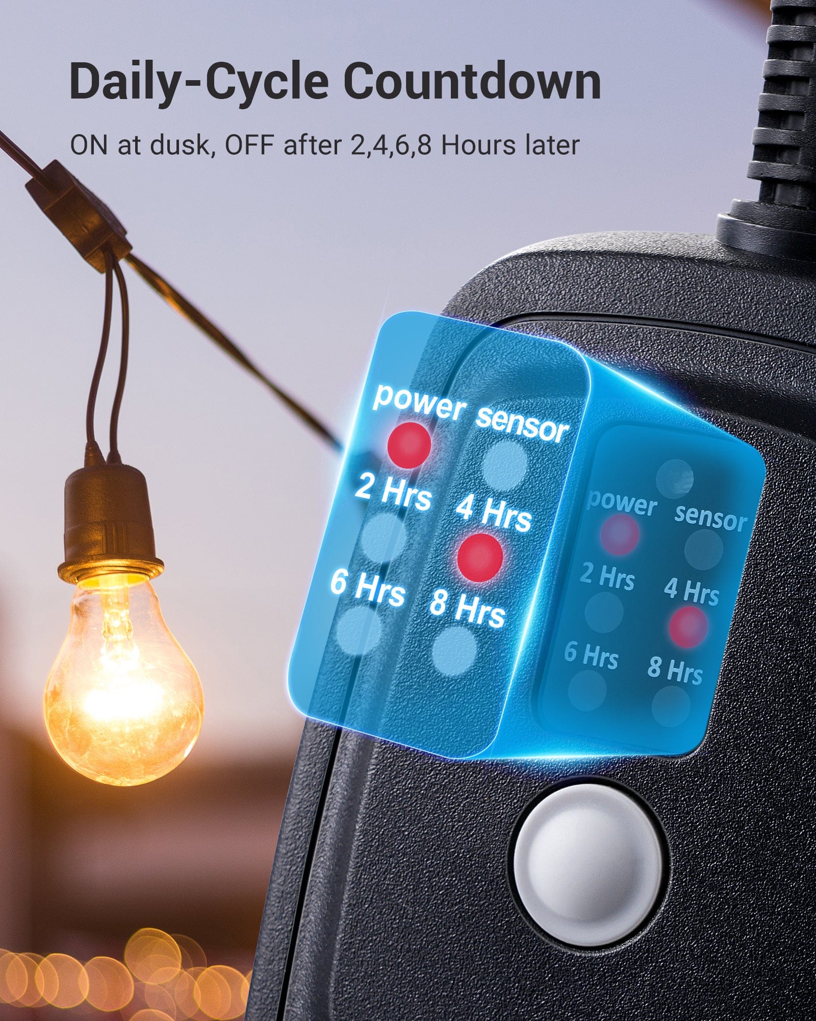 DEWENWILS Outdoor Timer with 2 Grounded Electrical Outlets, 15A 1/2HP-HODT12F