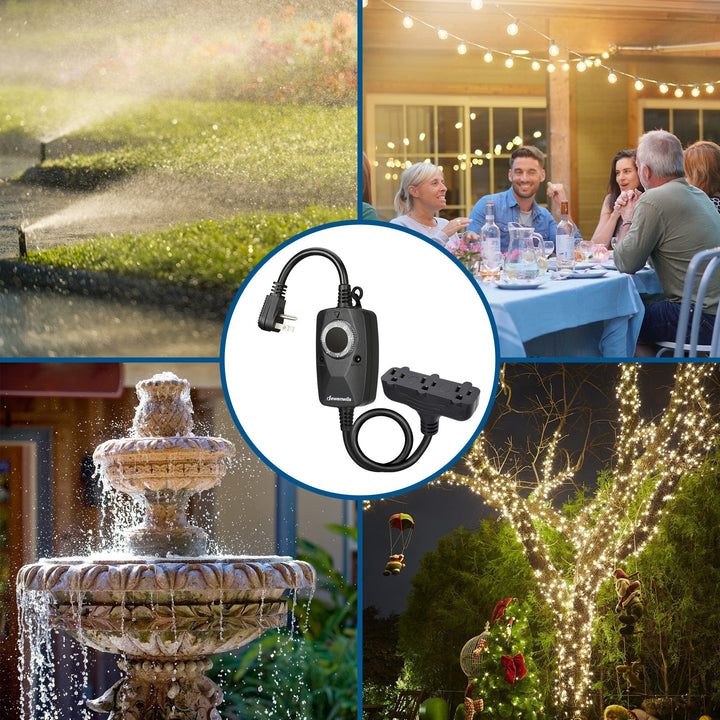 DEWENWILS Outdoor Photocell Timer, Waterproof Dusk to Dawn Timer with 3 ...