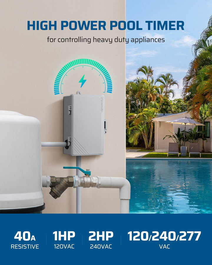DEWENWILS Pool Pump Mechanical Timer Box, Outdoor 24-Hour Programmable ...