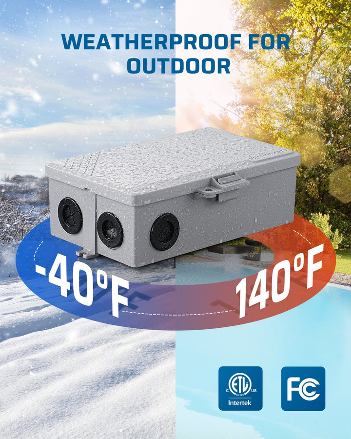 DEWENWILS Pool Pump Mechanical Timer Box, Outdoor 24-Hour Programmable ...