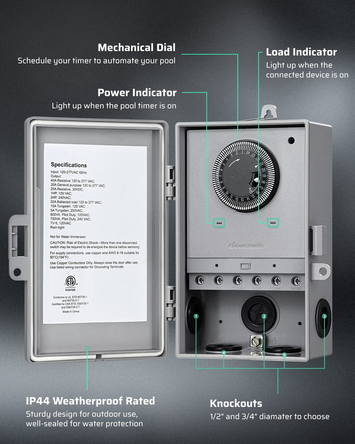 DEWENWILS | Mechanical Pool Pump Timer