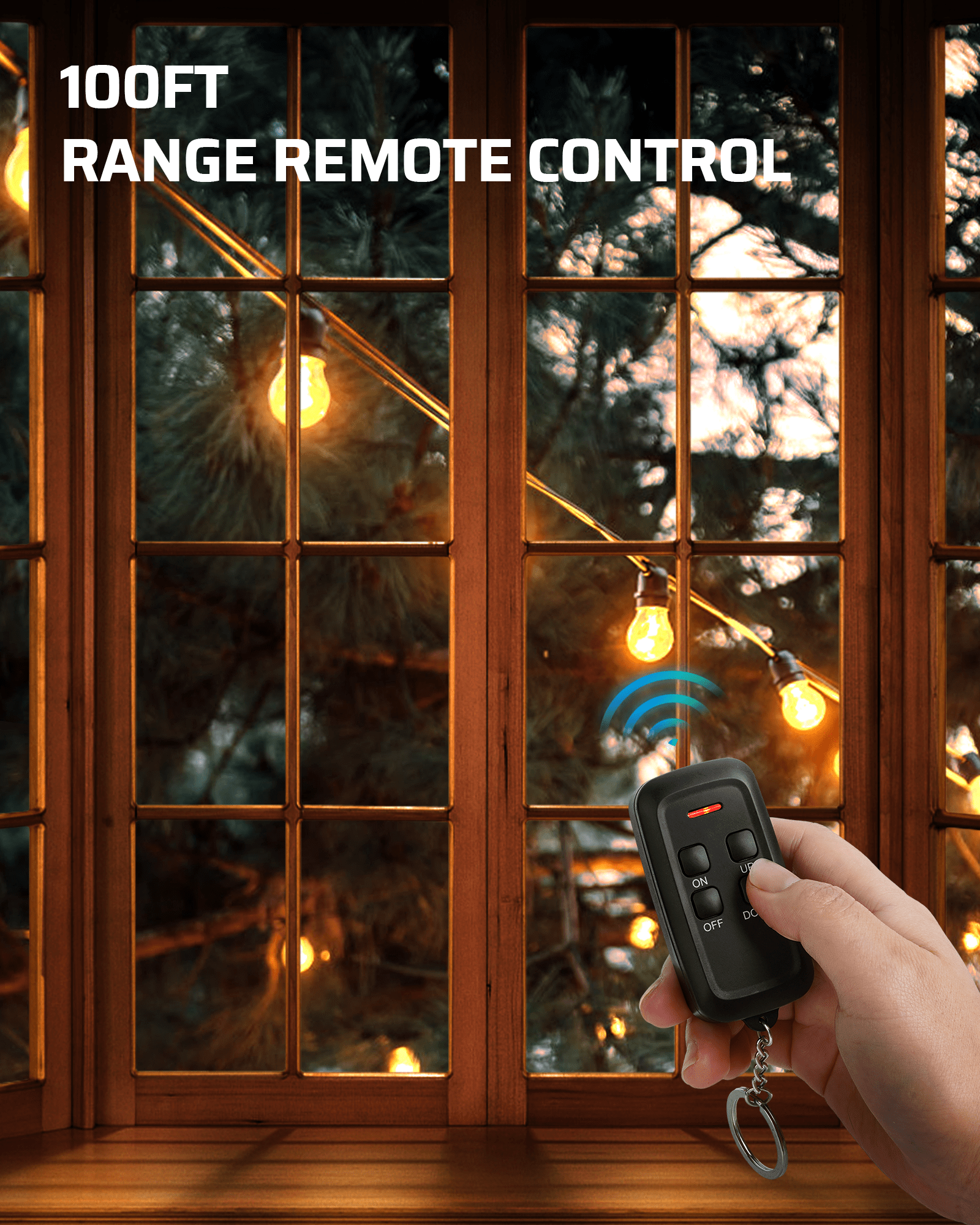 DEWENWILS Outdoor Dimmer for String Lights, Remote Control Light Dimmer Plug in, Weatherproof Dimmer Plug, 100ft Range, Compatible with Dimmable LED/Tungsten Bulbs-HORD01A