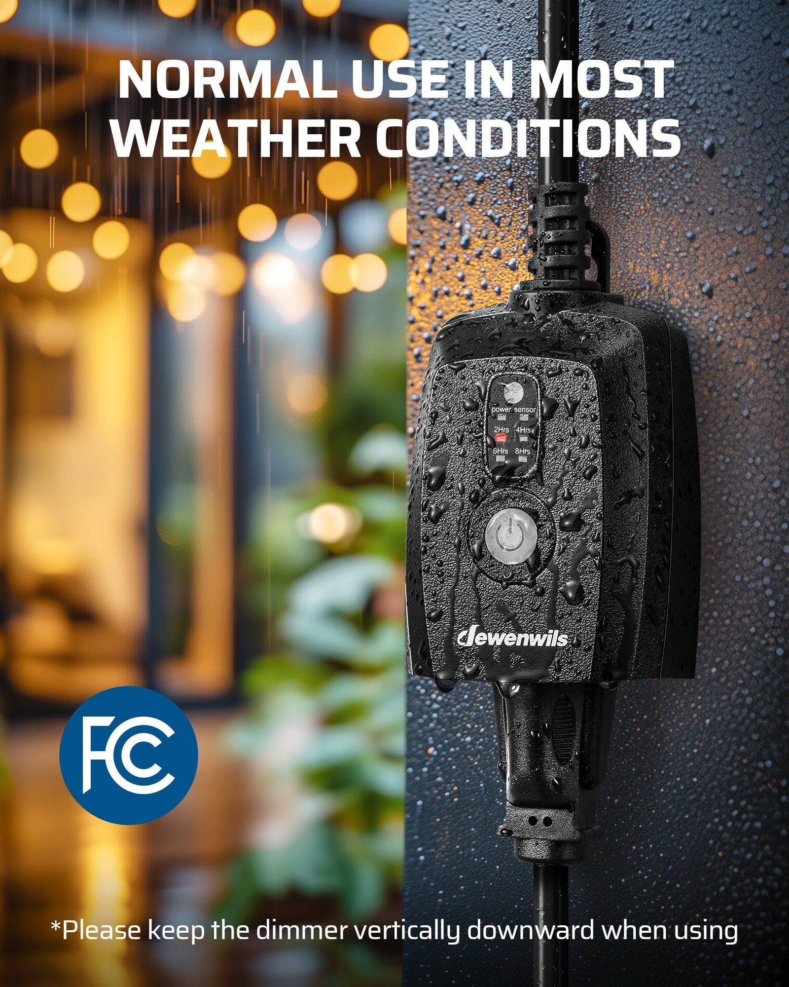 Outdoor dimmer: Features an IP44 weather-resistant design, ensuring reliable performance and normal use in most environmental conditions.