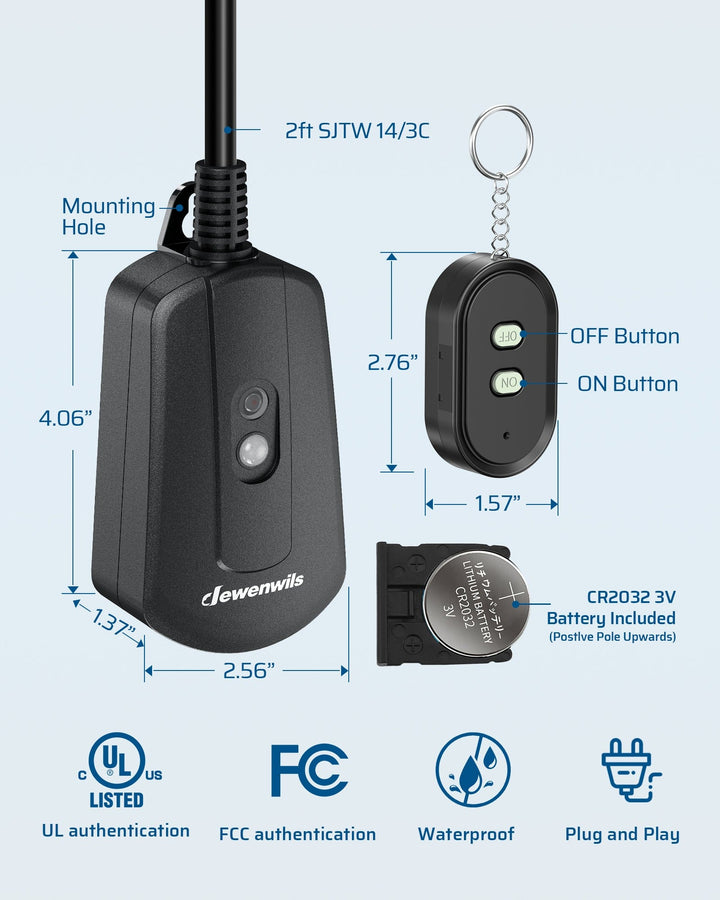 Electrical Remote Control DEWENWILS Outdoor Indoor Electrical Remote Control Outlet, Wireless ...