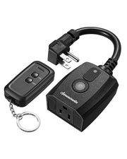 DEWENWILS Outdoor Remote Control Outlet, 125V 15A Wireless Remote Control Switch, 1 Remote 1 Outlet with SJTW Power Cord 100FT Control Range, Weatherproof-HORS11S