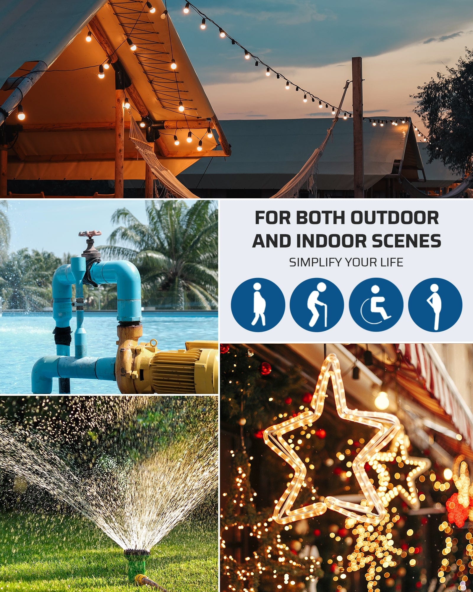 DEWENWILS Waterproof 100ft Wireless Remote Control Outlet, 3 Heavy Duty Outlets--SHORS13B1