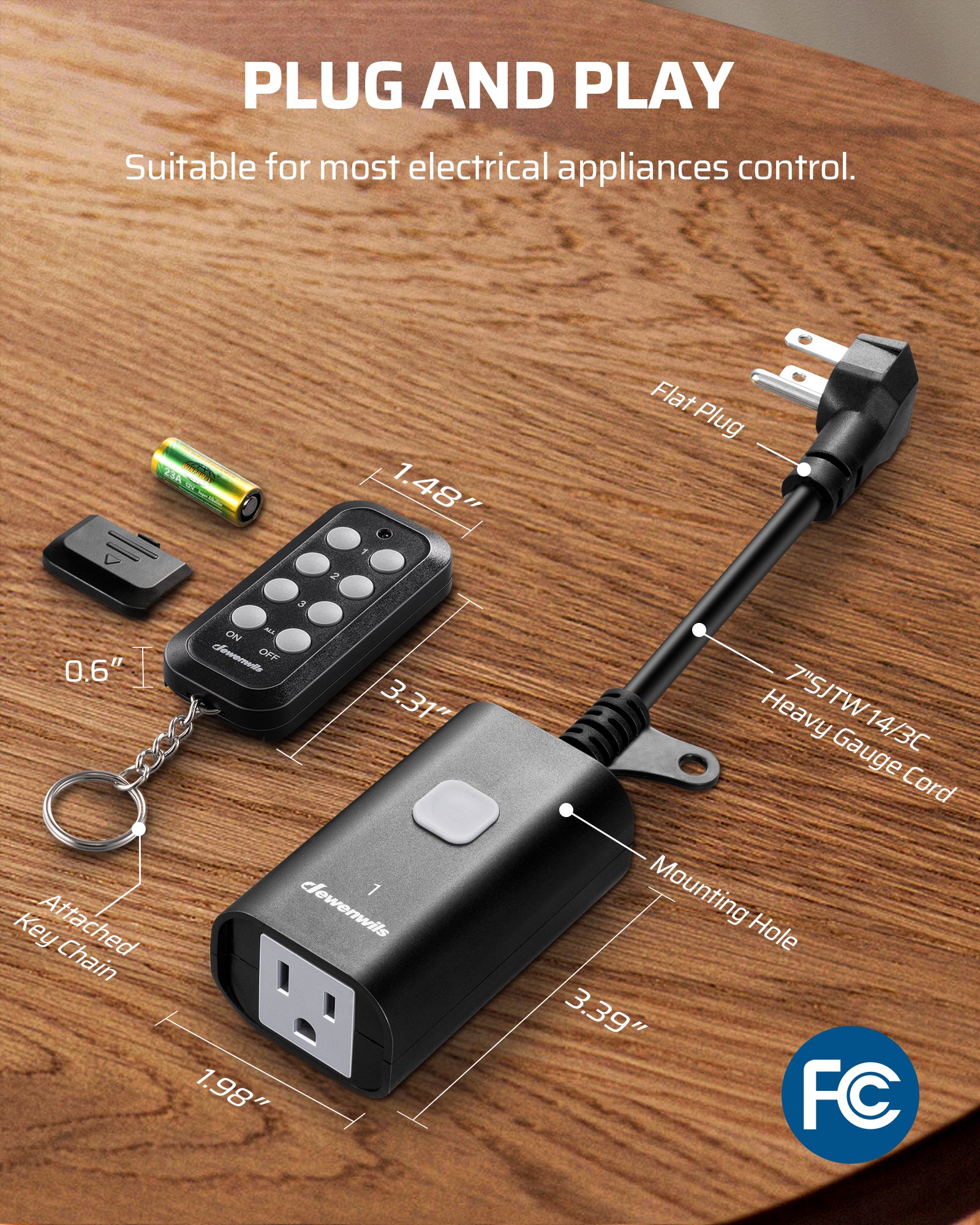 Outdoor Remote Control Outlet Dimensions
