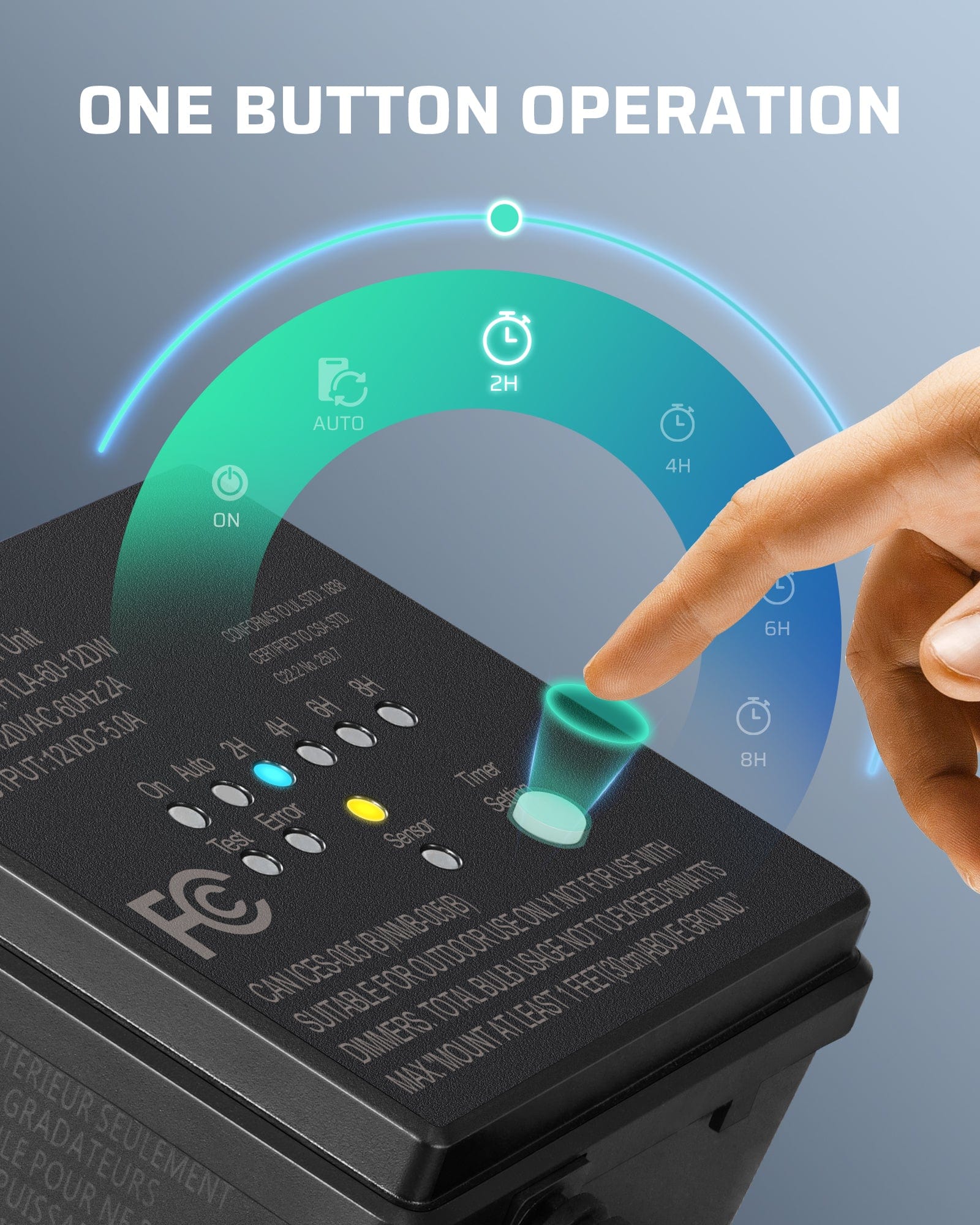 DEWENWILS 60W Low Voltage Transformer with simple one-button operation for easy control