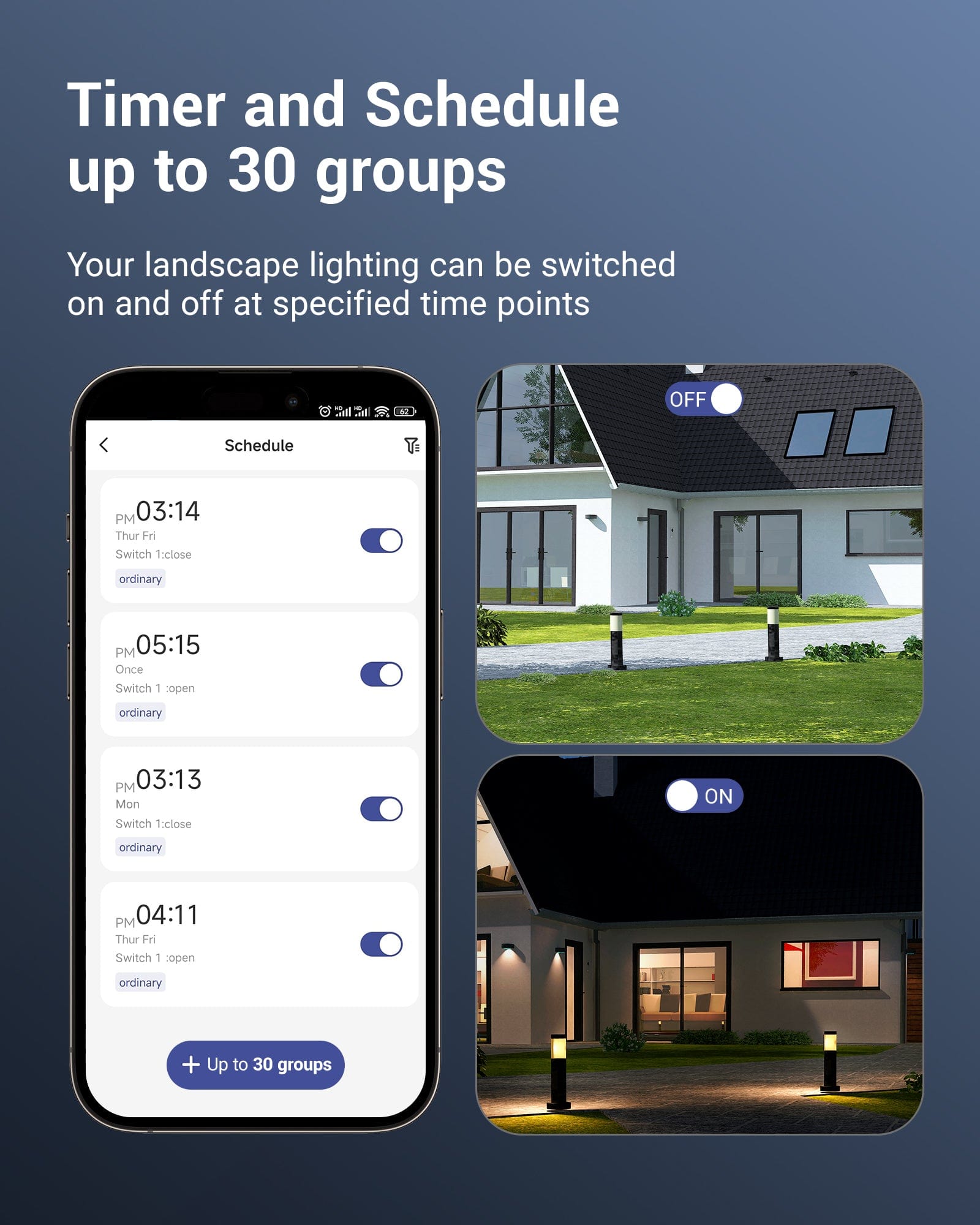 DEWENWILS 120W Low Voltage Landscape Transformer Timer And Schedule Up To 30 Groups Switches Landscape Lighting On And Off At Specified Times