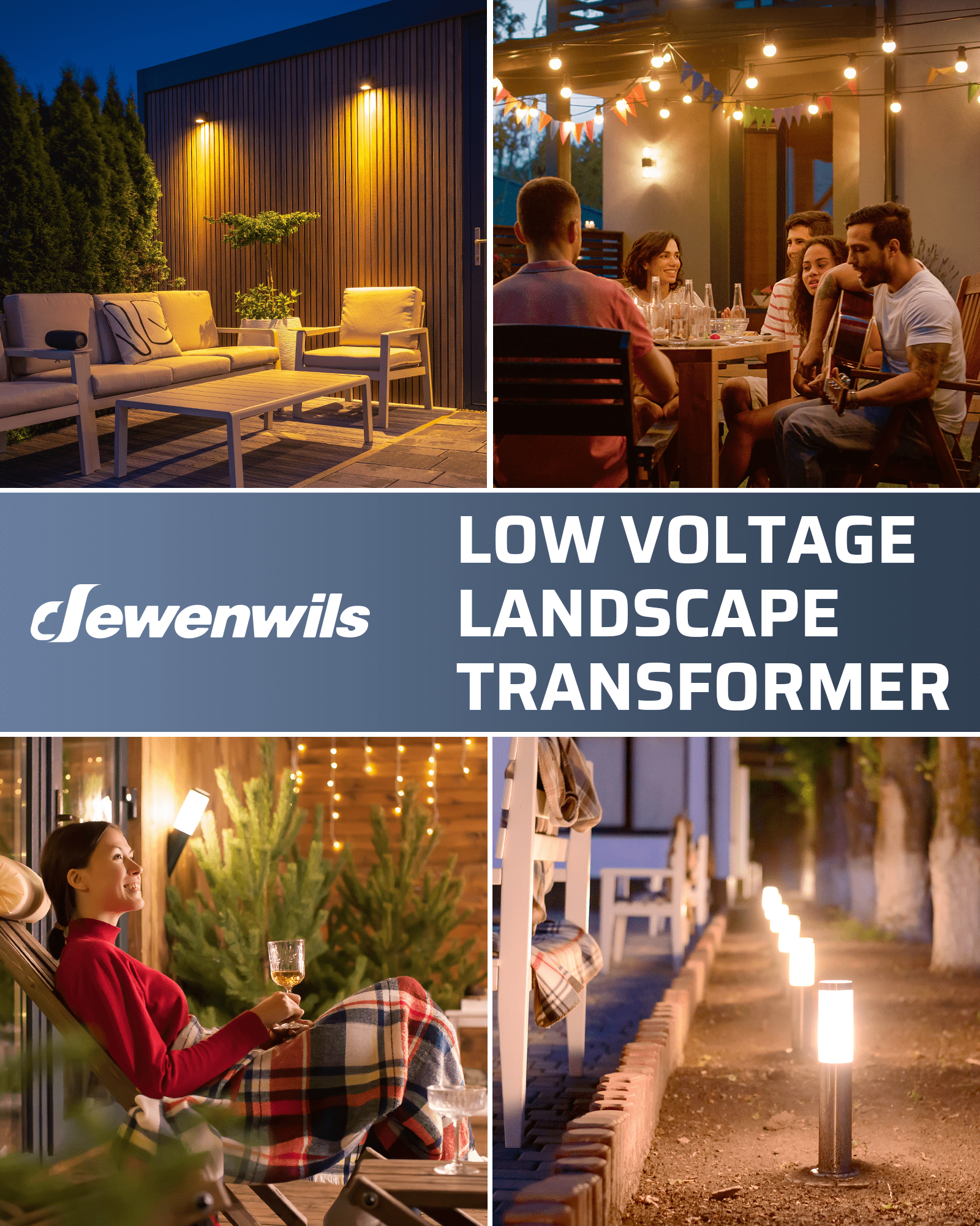 DEWENWILS Low Voltage Landscape Transformer converts high voltage to safe low voltage for outdoor lighting