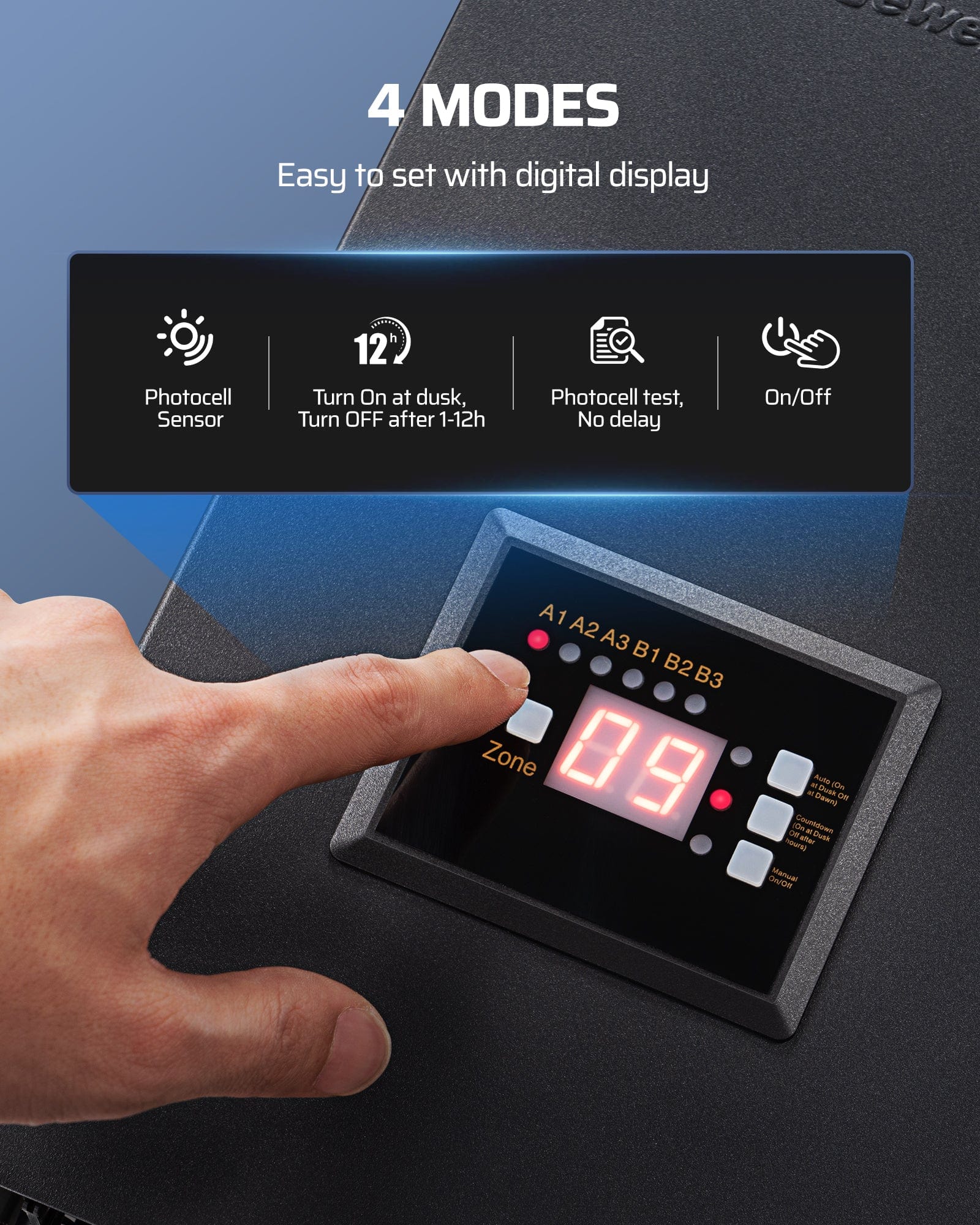DEWENWILS 600W Low Voltage Landscape Lighting Transformer features 4 modes and an easy-to-set digital display