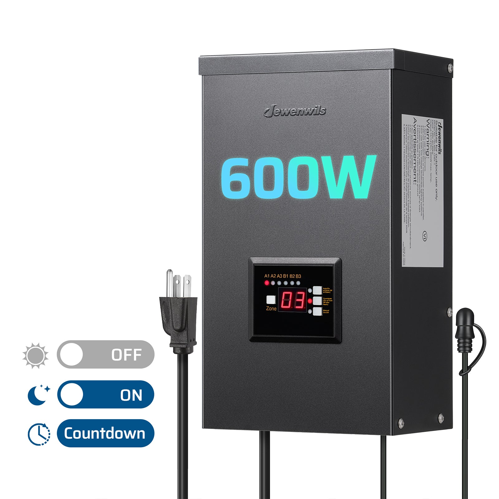 DEWENWILS 600W Low Voltage Landscape Lighting Transformer