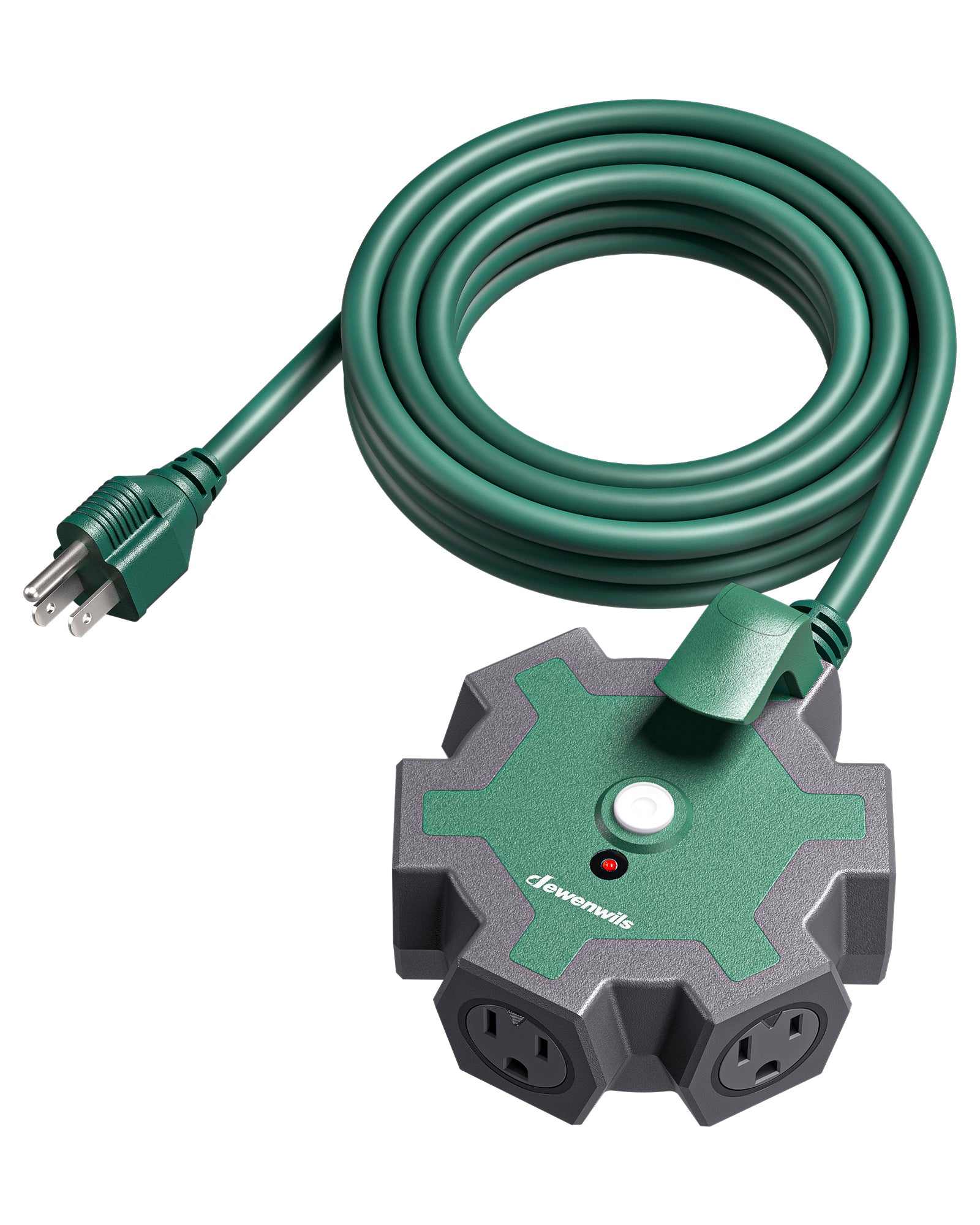 DEWENWILS Industrial Power Strip, Multifaceted Head Heavy Duty Power Strip, 5-Outlet Power Strip, 15FT STJW 14/3C Line Length, 125V, 60Hz, 15A, 1875W, Workshop Power Strip-HOU515C