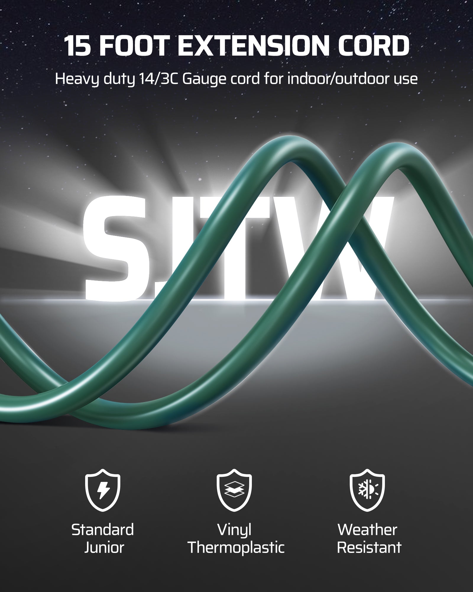 DEWENWILS Industrial Power Strip, Multifaceted Head Heavy Duty Power Strip, 5-Outlet Power Strip, 15FT STJW 14/3C Line Length, 125V, 60Hz, 15A, 1875W, Workshop Power Strip-HOU515C