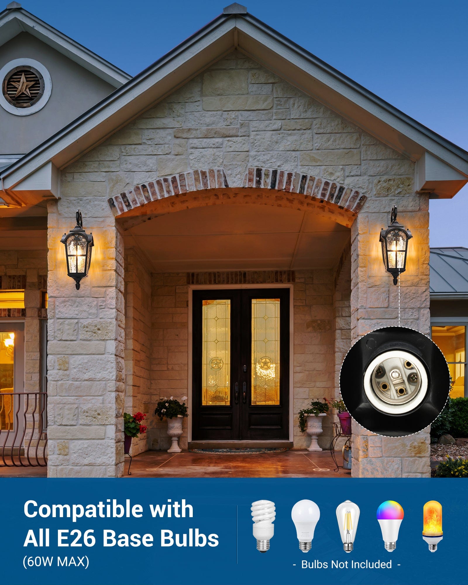 DEWENWILS Outdoor Wall Light Fixtures Wall Mount, Black Roman 17.7" H Exterior Wall Lantern, Anti-Rust & Waterproof, Water Ripple Glass, Outside Wall Sconce Porch Light for House, Garage-HOWL03A