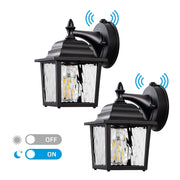 DEWENWILS 2 Pack Dusk to Dawn Outdoor Wall Light Fixture, Wall Lantern Porch Light with Clear Water Ripple Glass Shade, Anti-Rust & Waterproof Outdoor Wall Sconce Lamp for Garage, Backyard-HOWL06D