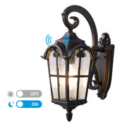 DEWENWILS Dusk to Dawn Outdoor Wall Light Fixture Wall Mount, Black Roman 17.7" H Exterior Wall Lantern Porch Light, Waterproof Outdoor Wall Sconce Lighting Lamp for House Garage Doorway-HOWL06J