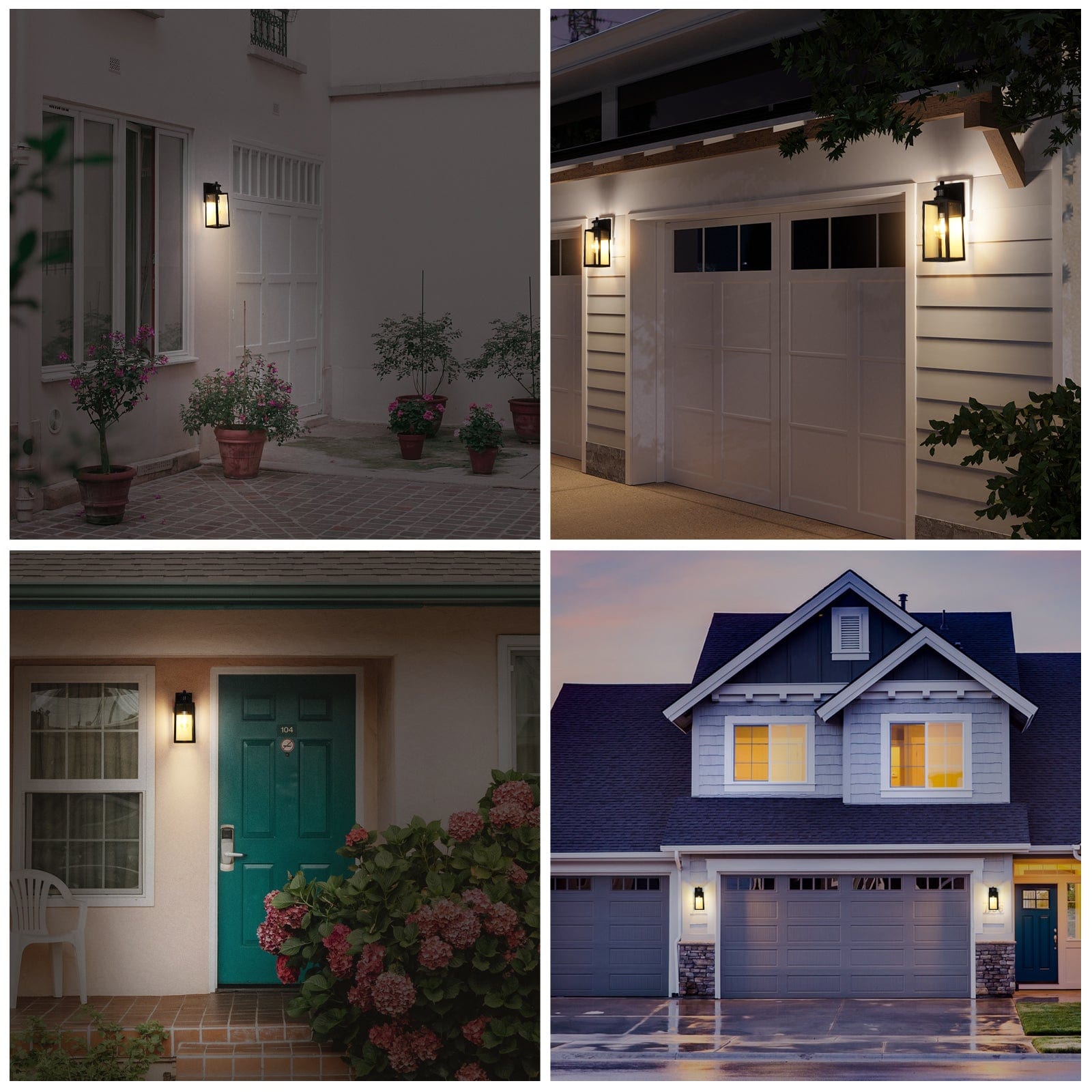 DEWENWILS Outdoor Wall Light with Motion Sensor, Dusk to Dawn Porch Light, Waterproof & Anti-Rust, Exterior Light Fixtures Wall Mount, Clear Glass, Black Wall Lantern for Garage, Entryway-HOWL07A