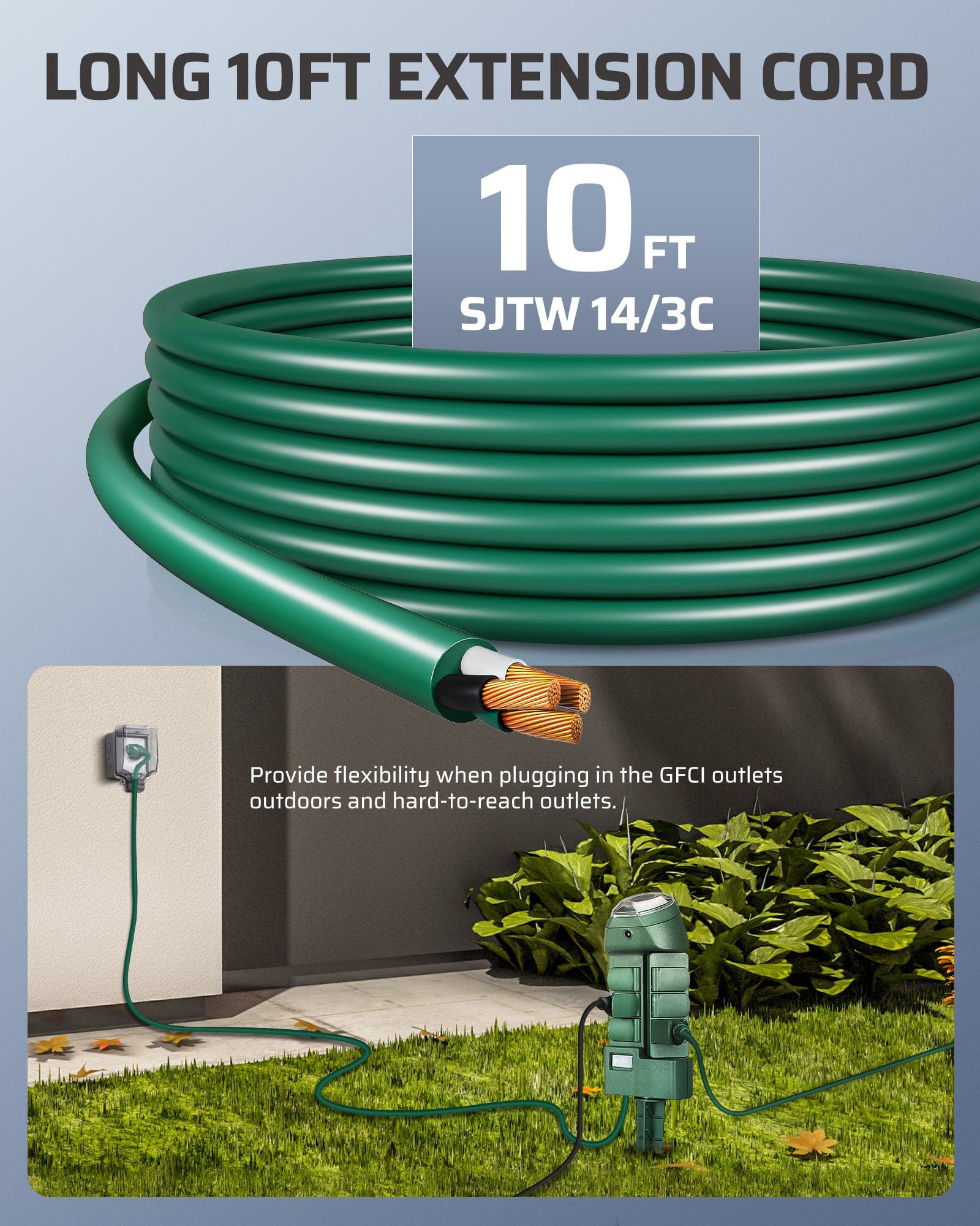 DEWENWILS Outdoor Power Strip Timer with Photocell, Yard Stake Timer Dusk to Dawn, Weatherproof Countdown Light Timer, 6 Outlets 10ft Cord for Outdoor Lights, Sprinklers, Garden, 1875W/15A-HOYS16C