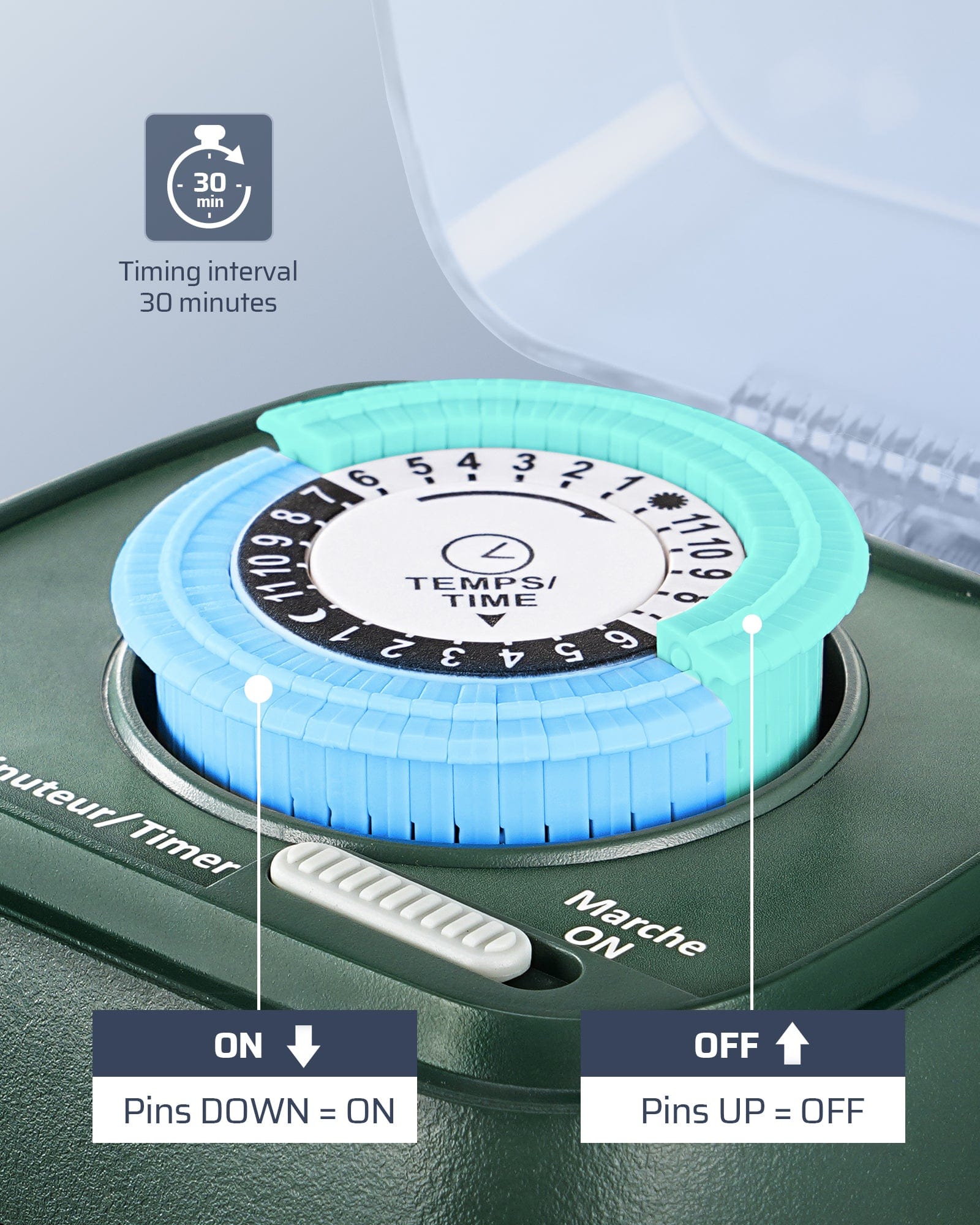 DEWENWILS Outdoor Mechanical Power Stake Timer, Waterproof, 6 Grounded Outlets(3 180°Rotatable), 6ft Extension Cord, Yard Stake for Outdoor Lights, Sprinklers, Garden, 1625W/13A-WSHOYS16M