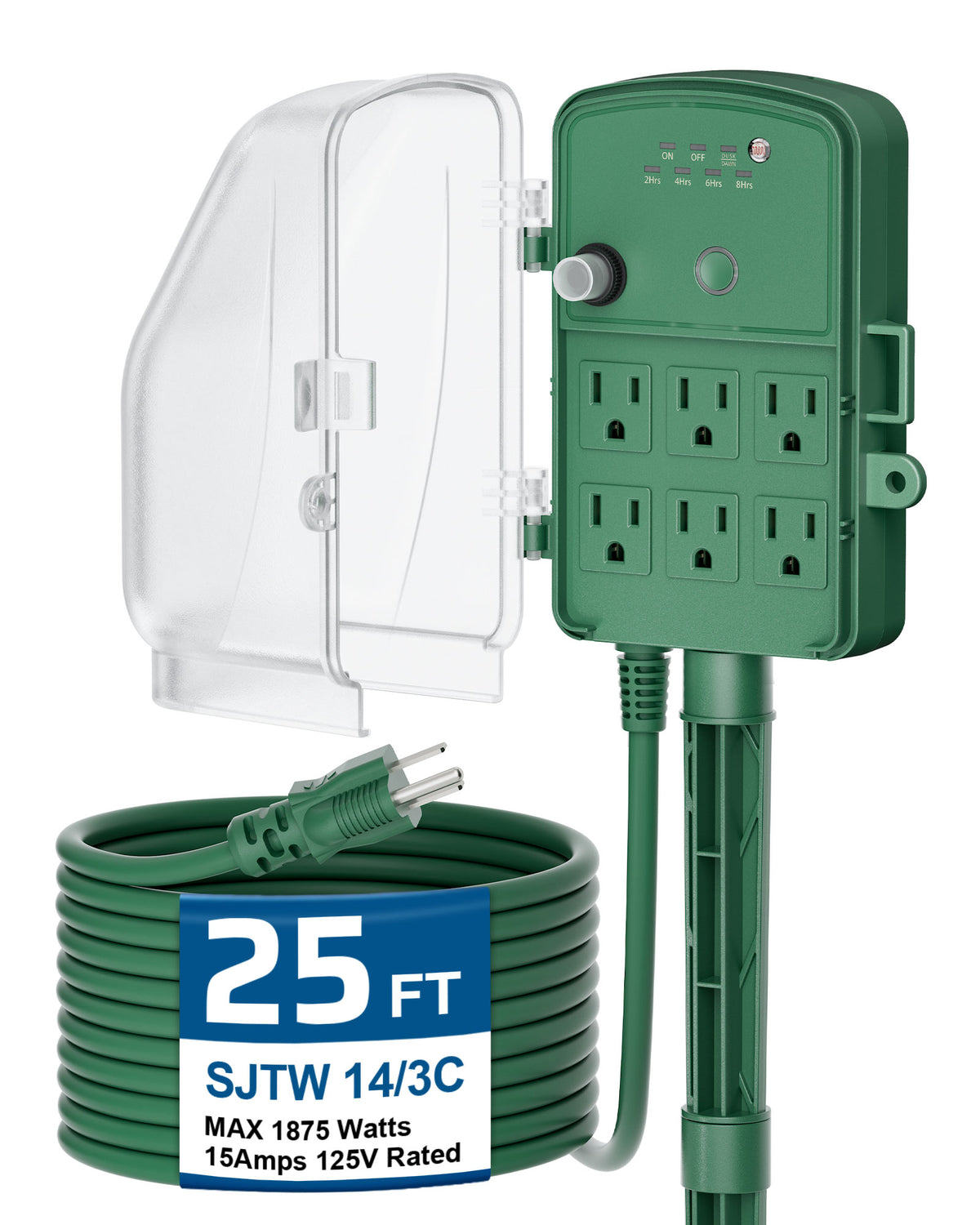 DEWENWILS Outdoor Power Stake Timer, Waterproof Dusk to Dawn Timer H0YS06B