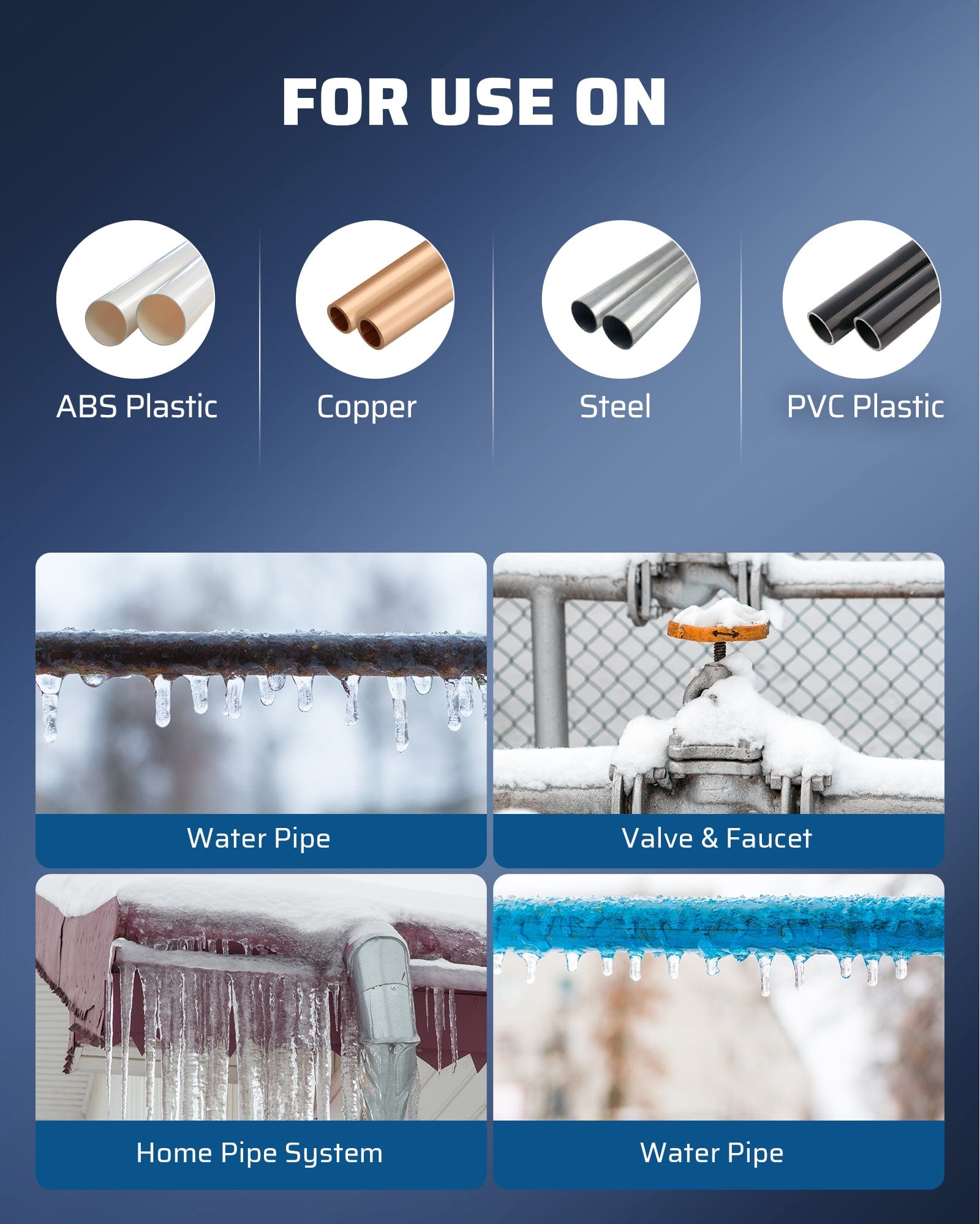 DEWENWILS 12FT Heat Cable for Pipe Freeze Protection, Snow De-Icing Cable with Build in Thermostat-HPHC09A