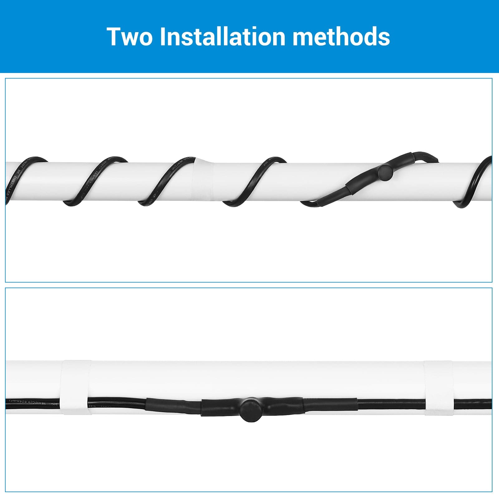 DEWENWILS 18ft Heat Cable for Pipe Freeze Protection, Snow De-Icing Cable with Build in Thermostat-HPHC18A