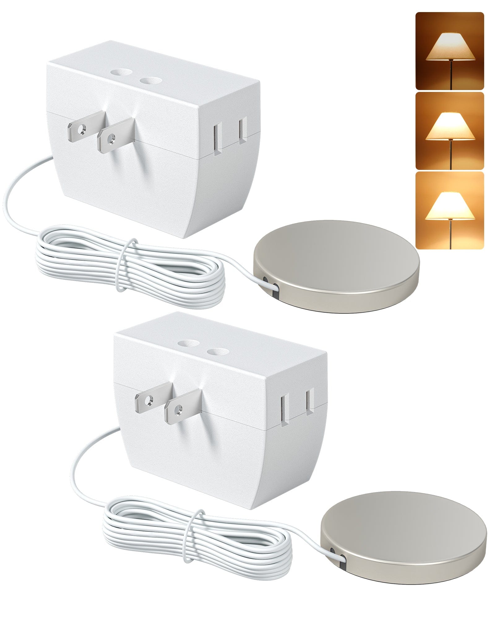 DEWENWILS Touch Dimmer Switch, Touch Pad Control with 3 Levels of Dimming, Dimmable LED/CFL Lights, and Incandescent Bulbs, 8ft Extension Cord (2 Pack)-F2HPID01E