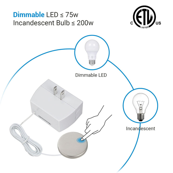 DEWENWILS Dimmer Switches for Led Lights, Remote Light Dimmer for Indoor  Use, 100FT Range, Compatible with Dimmable LED/Tungsten Bulbs – Dewenwils