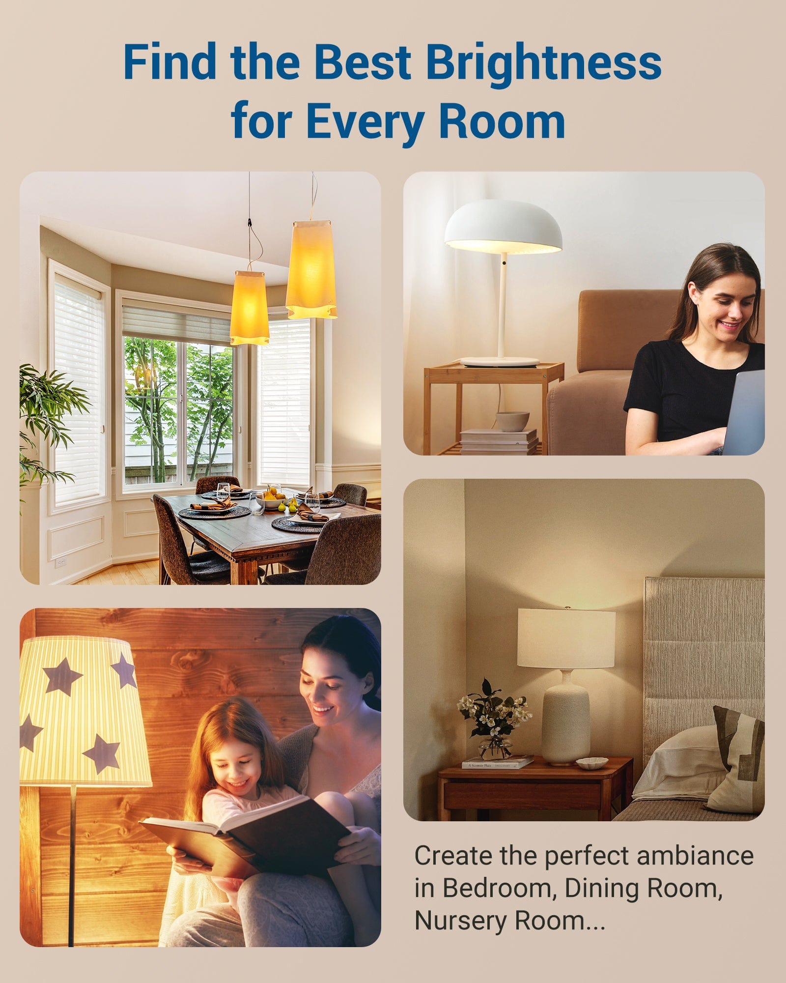 Dimmer switch: Find the best brightness for every room, creating the perfect ambiance in the bedroom, dining room, or nursery